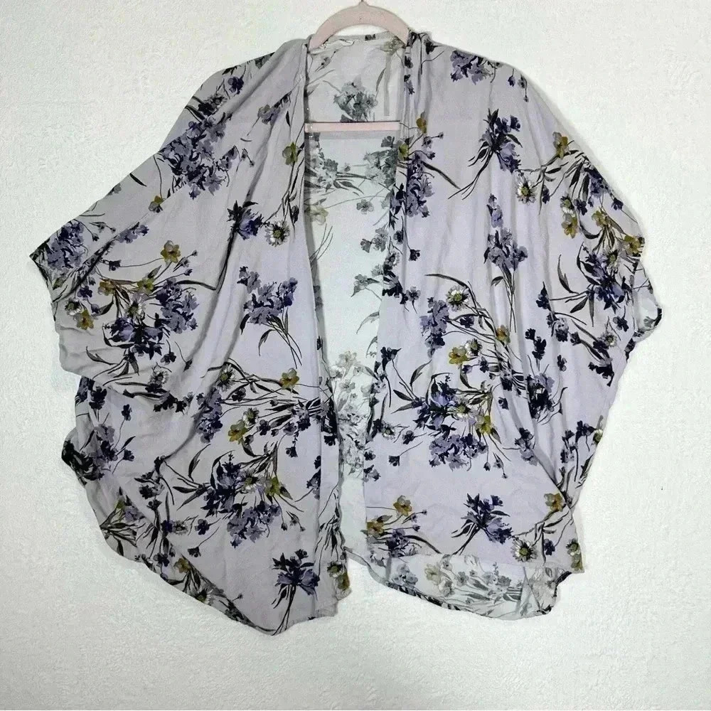 AUDREY 3+1 WOMENS OPEN FRONT KIMONO Size‎ Medium, Flowers